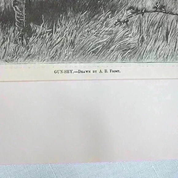 Art Print Hunting Gun-Shy Scared Dog Black Hunter Harpers Weekly Antique 1880 - Picture 6 of 12